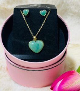 Conjunto de Cadena y Aros de Corazón